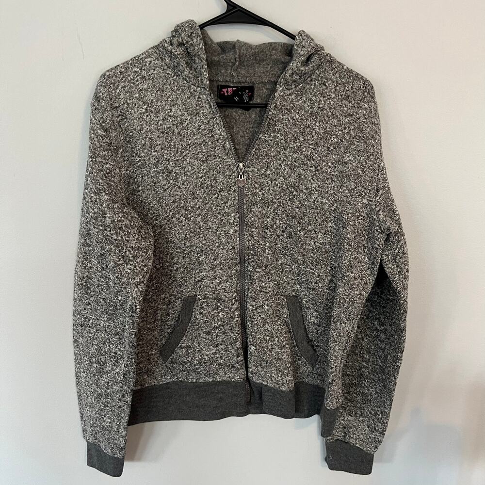 Thrill 94 Heather Gray Full Zip Hooded Sweatshirt Plus Size 1X